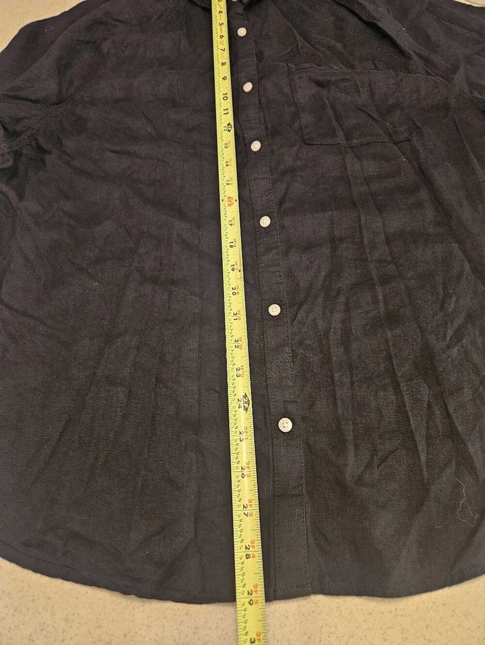 Aerie SZ S NWT Black Linen Blend Button Down Beachy Cover Up Long Sleeve Top - Picture 9 of 11